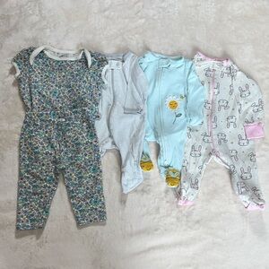 GAP Baby 2PC Set 3-6M Bundle, Gerber 0-3M Little Star Organic NB, Carter’s NB